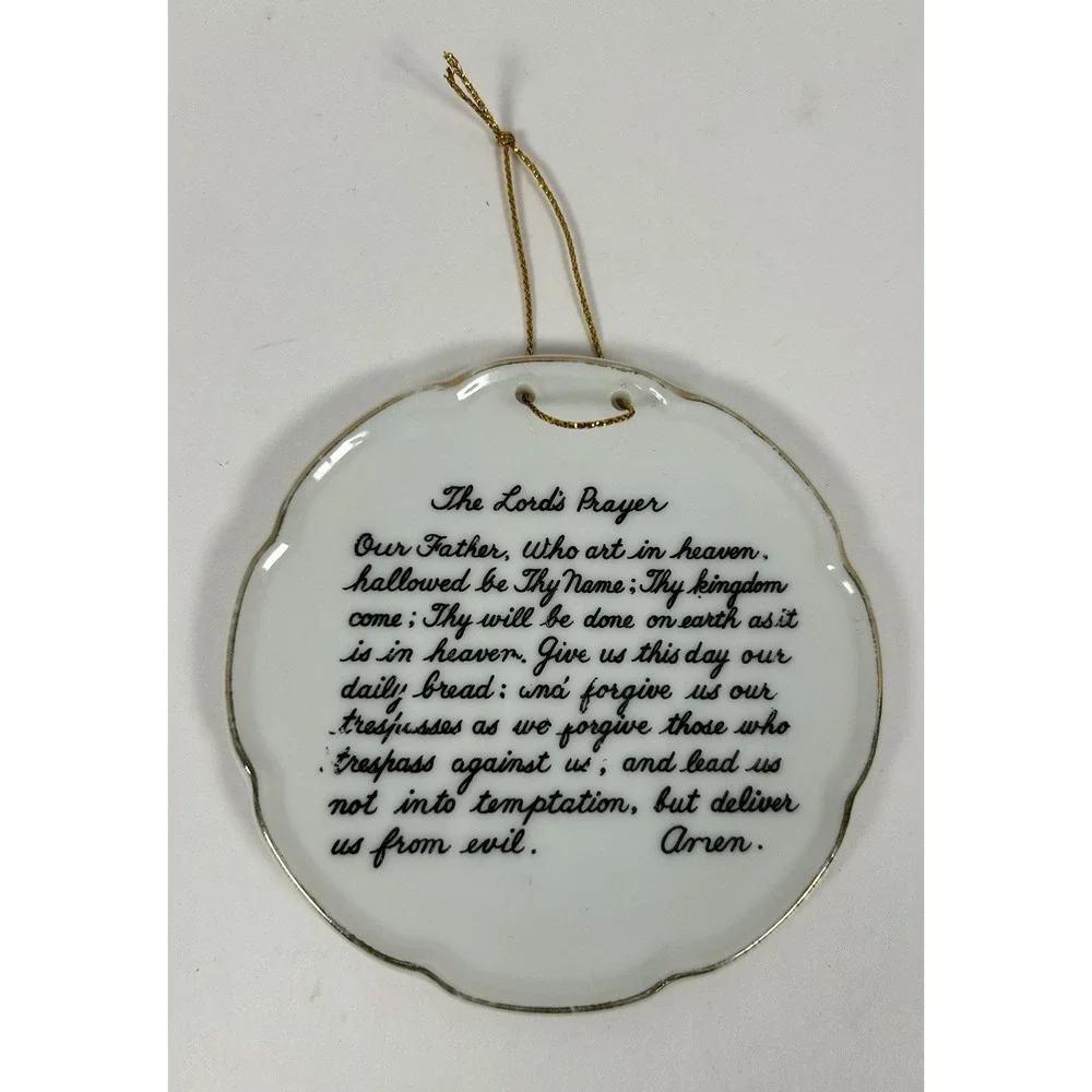 The Lords Prayer Decorative Hanging Decor Plate Made in Japan 4